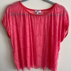 Shear Coral Crop Top